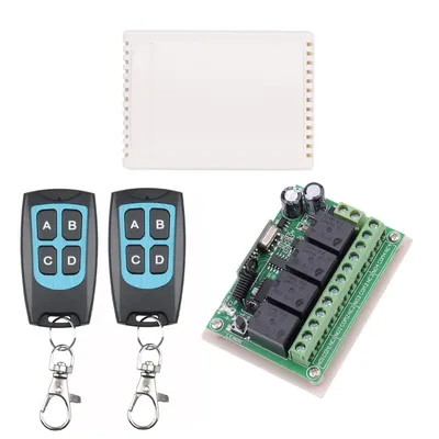 Universal Wireless Remote Control Switch DC 12V 4CH Relay Receiver Module With 4 Channel RF 433 Mhz