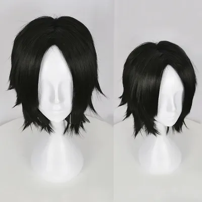 One Piece Portgas D. Ace Short Black Wig Heat Resistant Synthetic Hair Cosplay Wigs Black