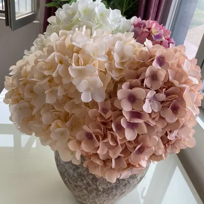 5Heads hydrangea bouquet hortensias wedding decoration multi color hydrangea flower bouquet