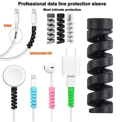 Cable Protector Silicone Bobbin Winder Wire Protector for iPhone USB Charger Cord Cable Protective