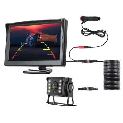 Universal Car Rear view Camera with 5 inch Monitor for Truck HD Screen LED Night Vision Waterproof