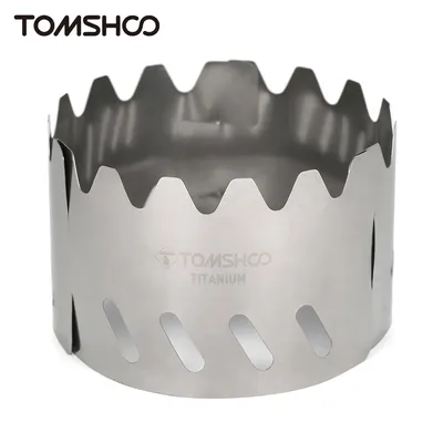 Tomshoo Portable Titanium Wind Shield for Gas Stove Alcohol Stove Ultralight Rack Stand Windscreen