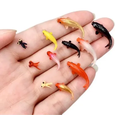 5pcs Dollhouse Miniature Model Fish Carp Simulation Animals For Kids Toys DIY Decorative Goldfish