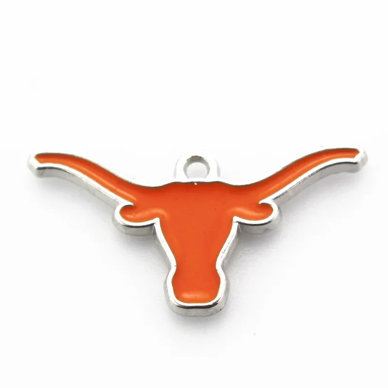 Hot Selling 10pcs/lot Longhorn Sport Charm Dangle Charms Diy Jewelry Accessory Bracelet Enamel Hanging Charms