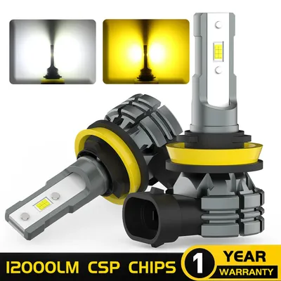 BMTxms 2PCS H8 H11 LED Fog Light H16JP 9006 HB4 9005 9145 H10 White Yellow Switchback Dual Color
