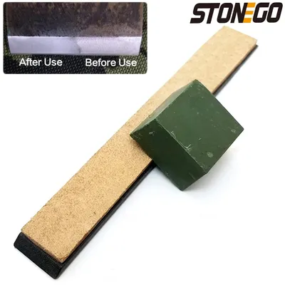 STONEGO Knife Polishing Sharpener Sharpening Leather Honing Strop Compound Grinding Knife Paste