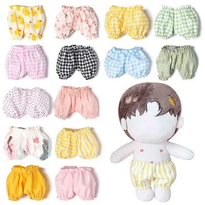 Cartoon Fruite Style Pumpkin Pants Cotton Doll Plaid Shorts Baby Clothes 15cm Joint Doll Bjd Doll