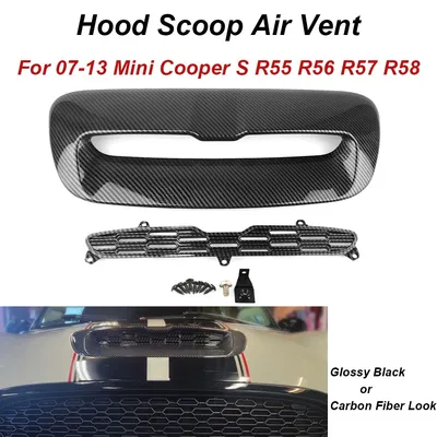 ABS Front Engine Bonnets Hood Vent Scoop Air Outlet Cover Trim For 07-13 Mini Cooper S R55 R56 R57