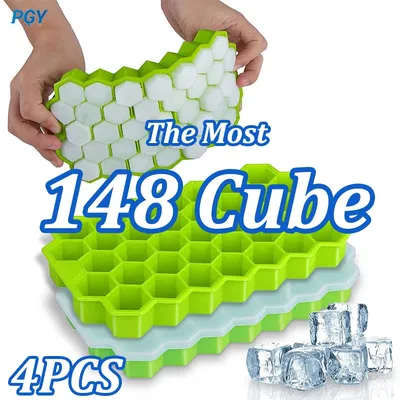 4/2/1PCS Silicone Ice Cube Mold 148 Cube Large-capacity Ice Trays Food Grade Ice Maker BPA Free