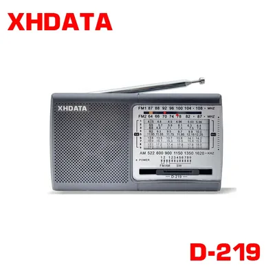 XHDATA D-219 FM Radio Portable AM SW 9K 10K Bands Radio Receiver High Sensitivity Shortwave Pocket