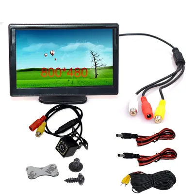 5 Inch for Car Monitor TFT LCD Digital 800*480 16:9 Screen 2 Way Video Input or Wireless Reverse