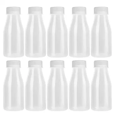 Bottles Bottle Milk With Beverage Juice Plastic Jar Caps Container Drink Empty Smoothie Yogurt