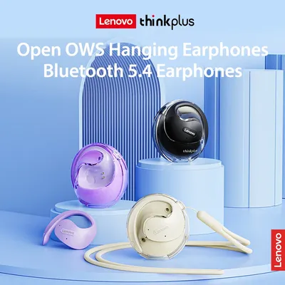 Lenovo OWS Wireless Headphones Bluetooth Earphones with Mics HiFi Stereo Sound Wireless Earbuds
