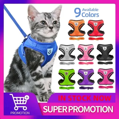 Cat Harness Leash Set for Small Dogs Adjustable Puppy Cat Harness Vest French Bulldog Chihuahua Pug Outdoor Walking Lead Leash