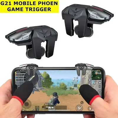 G21 Six Fingers Mobile Phone Game Trigger for PUBG Aim Shooting L1 R1 ABS Key Button for IOS Android