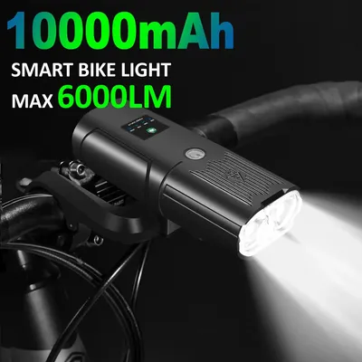 NEWBOLER Smart Bicycle Light Front 10000mAh Bike Light 6000Lumen Waterproof USB Charging MTB Road