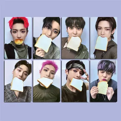 8pcs/set Kpop ATEEZ Album THE WORLD EP.2 : OUTLAW LOMO Card Bread Hongjoong Yunho Yeosang