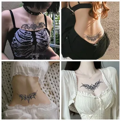Sexy Waist Chest Tattoo Stickers Succubus Hallowee Tattoo Stickers Woman Temporary Tattoos Waterproof Abdomen Fake Sticker Women