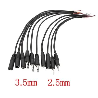 1Pcs 2.5/3.5mm Male Plug/Female Jack Mono/Stereo AUX 2/3/4Pole To Bare Wire Connector DIY Audio
