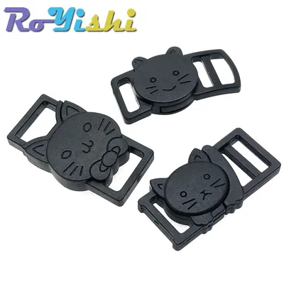 10Pcs/Pack 3/8" Cat-Head Plastic Safty Breakaway Buckles For Bra Cat Collar Paracord Webbing Garment Accessories