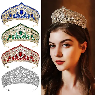 DIEZI 5 Colors Elegant Luxury Crystal Tiara Crown For Women Girls Wedding Party 2023 New Bridal Hair