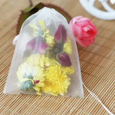 50pcs/lot Empty Tea Bag Nylon Material Teabags With String Heal Seal Filter Bag for Herb Loose Tea