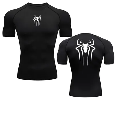 Printed Men's Athletic Compression Shirts Athletic Quick Dry Breathable Rash Guard Athletic Tight