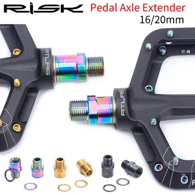 Risk RT109 Titanium Bike Pedals Extenders 16mm/20mm With Washer MTB Mountian Bicycle Light Pedels