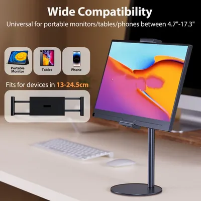Adjustable Monitor Stand Height Portable Vesa Monitor Tablet Holder Up To 24Cm Standing Tablet