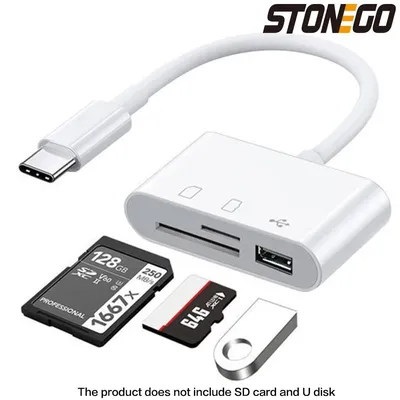 STONEGO 3-in-1 SD/TF Card Reader OTG Adapter 2.0/3.0 Port Compatible for MacBook Pro Laptop PC