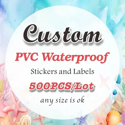 500PCS PVC Waterproof Stickers Custom Stickers and Customized Logo Wedding Birthday Gift Box