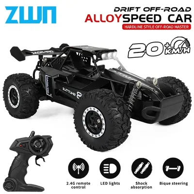 ZWN 1:16 2.4Gh Model RC Car With LED Lights 2WD Off-road Remote Control Climbing Vehicle Outdoor