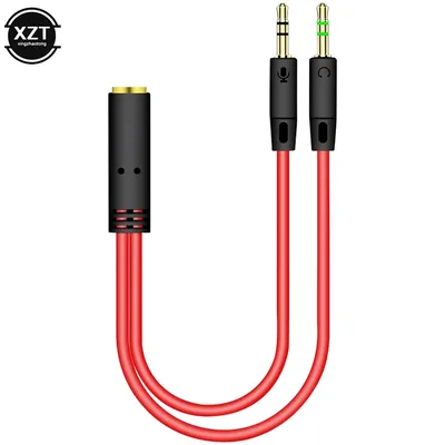 2 in 1 Male To Female Aux Audio Cable Y Splitter Cable 3.5mm MP3 MP4 Stereo Plug Adapter Jack For