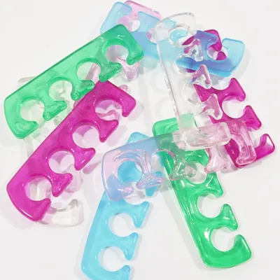 2pcs Soft Silicone Finger Toe Separator Manicure Pedicure Separator Flexible Nails Finger Spacer Separation Straighteners Tools