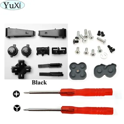 Screw Sets Replacement for GameBoy Micro for GBM Full Set L R D-Pad Keypad buttons with Rubber