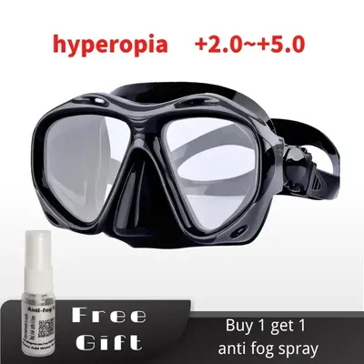 Farsighted Presbyopia Diving Mask with Tempered Glass Lenses, Reading Hyperopia Dive Gear for Men