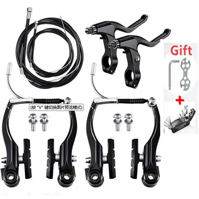 Bicycle V Brake Set MTB Caliper Set AL Mountain BMX Bike Cruiser Linear Pull With Brake Pads and