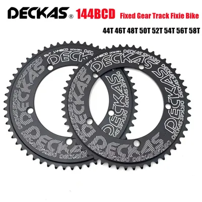 Deckas 144BCD Fixed Gear fixie Round Chain ring Track Bike 44T-58T Tooth 144 bcd special single