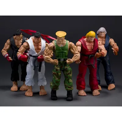 Street Fighter CHUN LI RYU Ken Guile Akuma Articulated PVC Action Figure Collectible Model Toys