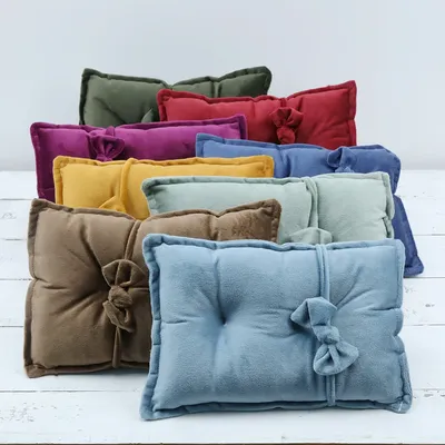 Velvet Pillow for Baby Newborn Photography Props Bowknot Hairband Baby Studio Shooting Basket