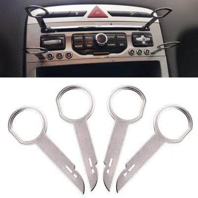 4PCS Radio Stereo Removal Extractor Key Release Pin Head Unit Audio Install Tool For VW Audi Ford