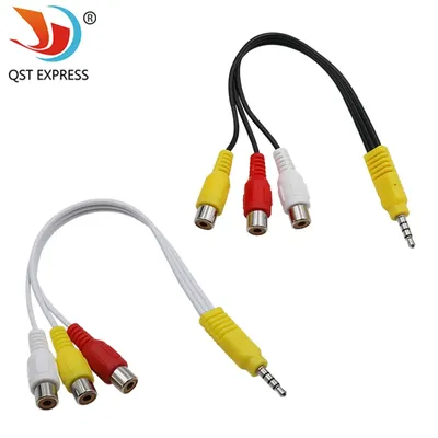 3.5MM To Jack 3 RCA Cable Video Component AV Adapter Cable For TCL TV Red White And Yellow Female