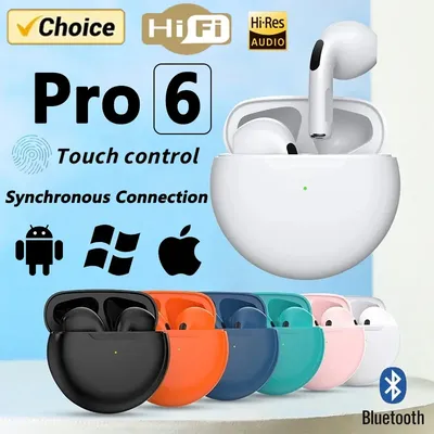 TWS Pro6 Earphone Bluetooth Headphones with Mic 9D Stereo Pro 6 Earbuds for Xiaomi Samsung Android