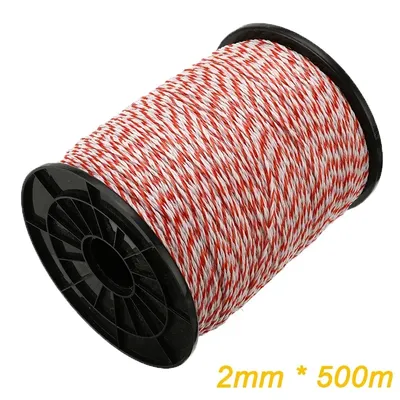 200/500M Roll Electric Fence Rope Polywire with Steel Poly Rope for Horse Animal Fencing Ultra Low