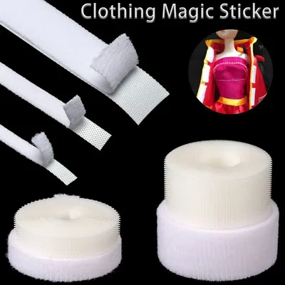 Newest 6/8/20mm Width Black/White Thin Paste Strap Doll Sewing Stickers Magic Tapes Sticker Clothes