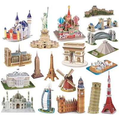 40 Style World Famous Architecture Building 3D Puzzle Model Construction 3D Jigsaw Puzzle Toys For