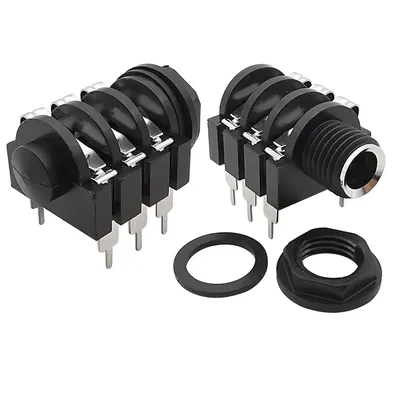 1/2/5/10Pcs 6.35mm Jack 1/4" 6Pin Stereo Female Headphone Socket Audio Plug Microphone Jack Thread
