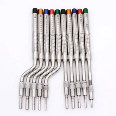 5 Piece Dental Implant Osteotome Instruments Dental tooth extraction tool maxillary Sinus Lift Bended straight ( Concave Tips)