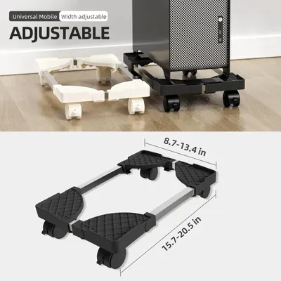 Adjustable Mobile CPU Stand Holder Tower Stand with Rolling Caster Wheels Computer Stand for Tower
