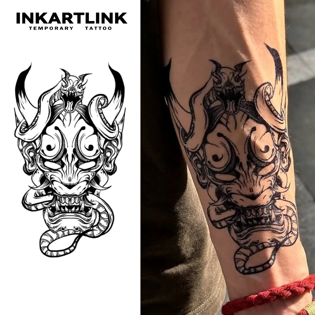 Snake Bodhisattva temporary tattoo sticker, waterproof magic tattoo, lasts to 15 days fake tattoo, semi permanent tattoo